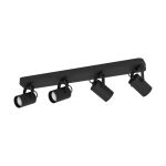 Eglo Plafonnier Sorego Acier Noir 4x2.8W 4x250lm - 830 Blanc Chaud | IP20 - Incl. 4x GU10